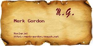 Merk Gordon névjegykártya